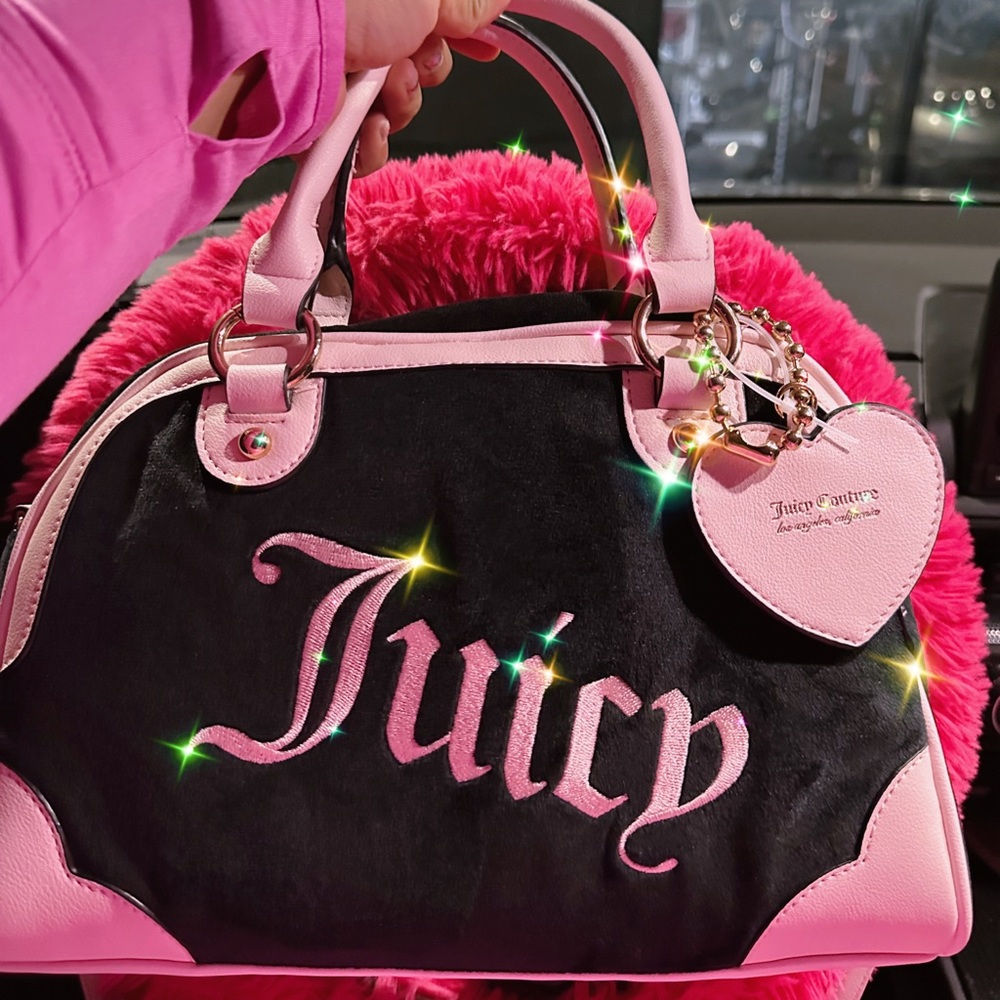 Juicy Couture urban heritage bowler in Liqourice velor